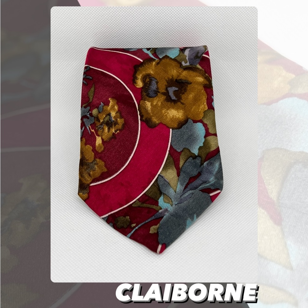 EUC Vintage Claiborne Floral Pattern Tie